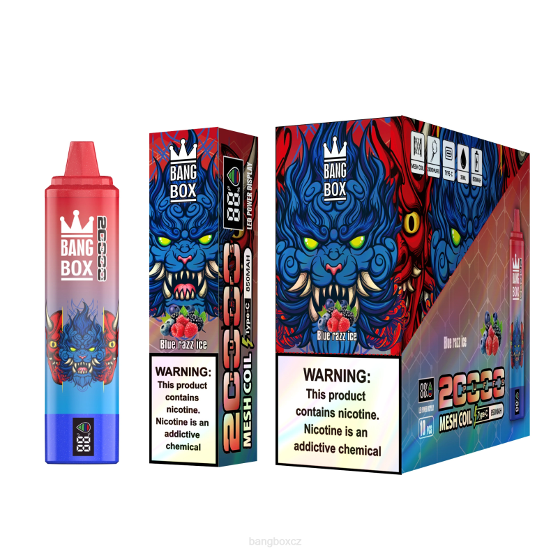 Bang Box Vape Cena - Bang Box Chytrá obrazovka s 20 000 tahy modrý razz led P2ZN59