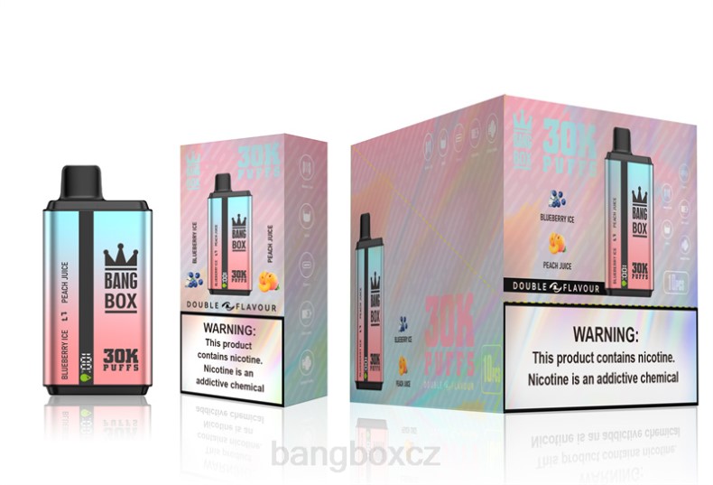 Bang Box Brno - Bang Box 30 000 tahů duální příchutě borůvkový led a broskvový džus P2ZN63
