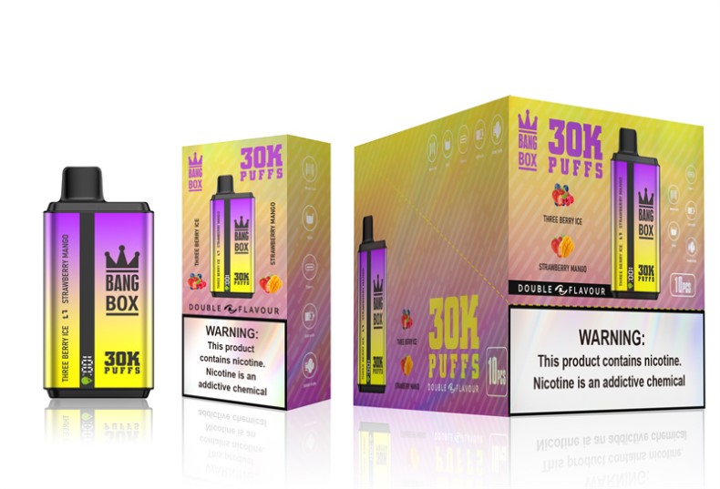 Bang Box CZ - Bang Box 30 000 tahů duální příchutě tři bobule led & jahoda mango P2ZN67