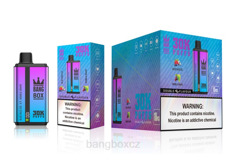 Bang Box Puff - Bang Box 30 000 tahů duální příchutě blue razz ice & double grape P2ZN72