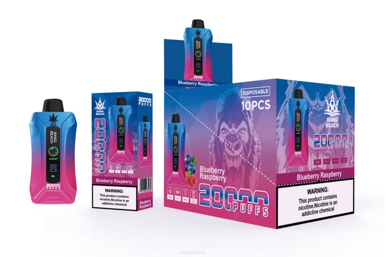 Bang Box Puff - Bang Beach 20 000 potahů inteligentní obrazovka vape borůvka malina P2ZN12