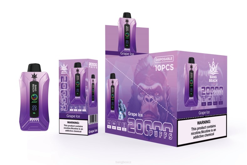 Bang Box Vape - Bang Beach 20 000 potahů inteligentní obrazovka vape hroznový led P2ZN10