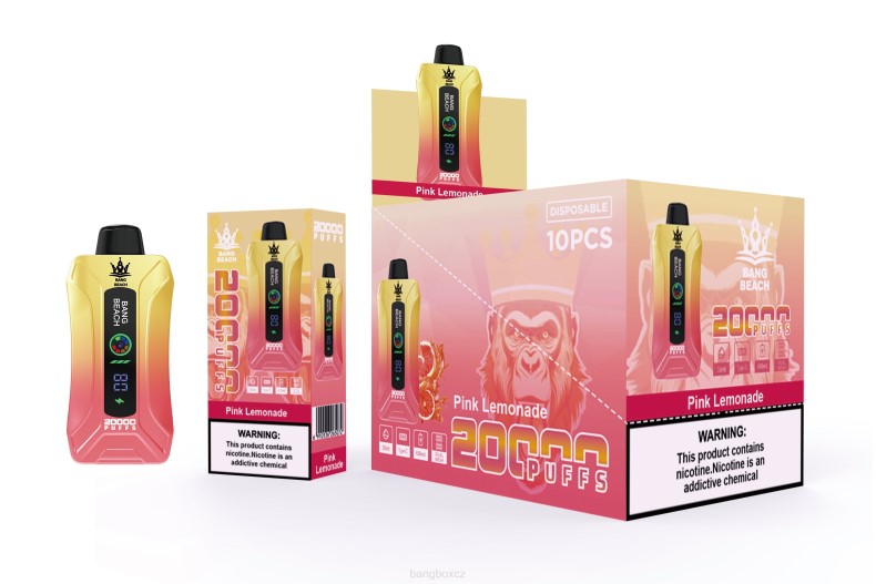 Bang Box Vape - Bang Beach 20 000 potahů inteligentní obrazovka vape růžová limonáda P2ZN4