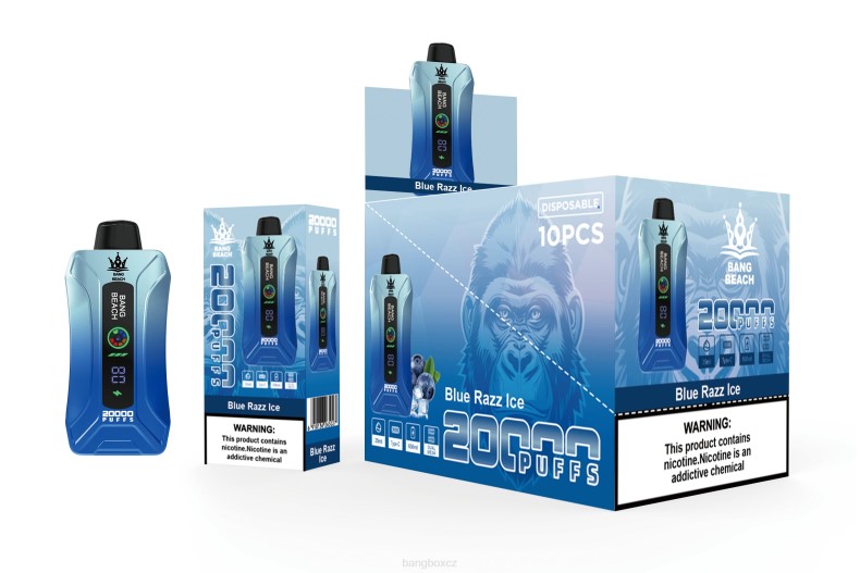 Bang Box Vape Cena - Bang Beach 20 000 potahů inteligentní obrazovka vape modrý razz led P2ZN11