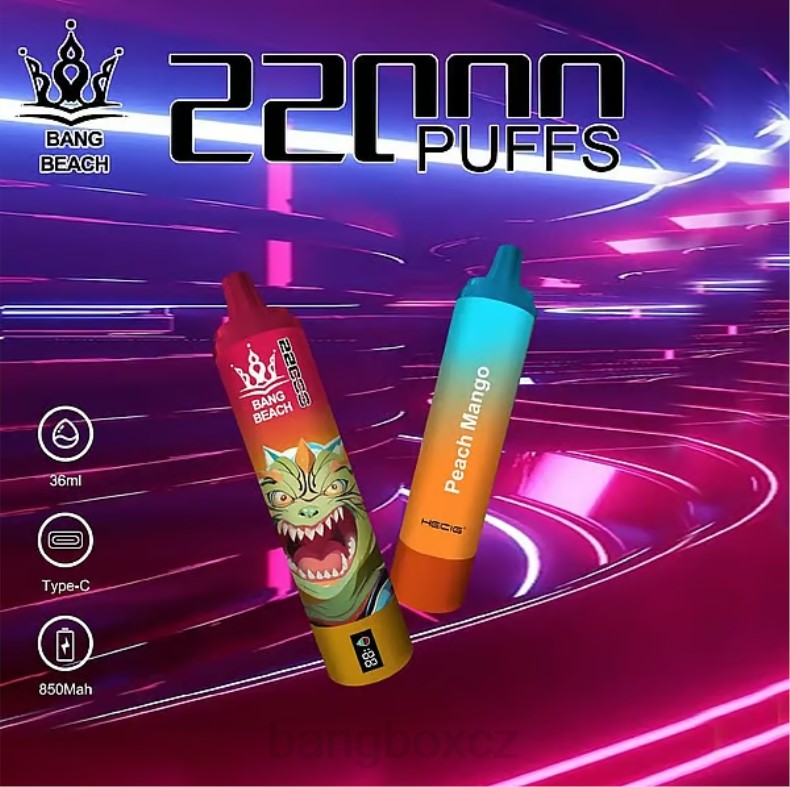 Bang Box Puff - Bang Beach Chytrá obrazovka s 22 000 tahy broskev mango P2ZN24