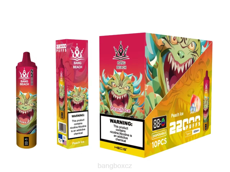 Bang Box Vape - Bang Beach Chytrá obrazovka s 22 000 tahy broskvový led P2ZN16