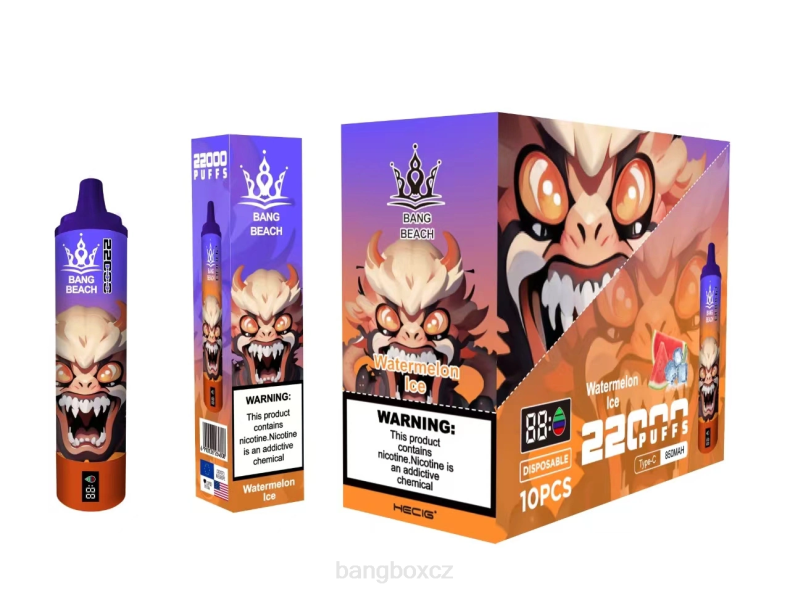 Bang Box Vape - Bang Beach Chytrá obrazovka s 22 000 tahy melounový led P2ZN22