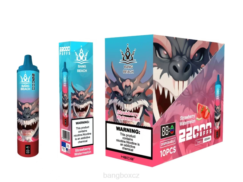 Bang Box Vape Cena - Bang Beach Chytrá obrazovka s 22 000 tahy jahodový meloun P2ZN23
